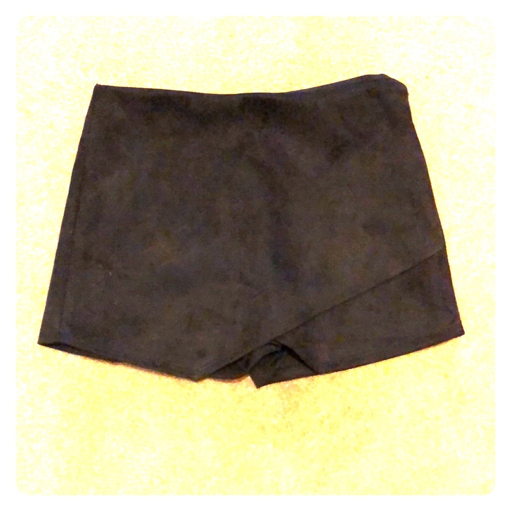 Black Suede Envelope Skirt